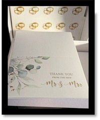 💌 Thanks a Ton (of Love) – Wedding Thank You Cards w Env | Elegant Gold | Qt 46