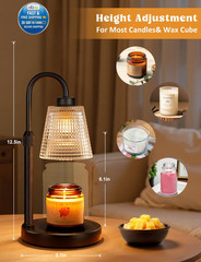 Adjustable Candle Warmer Lamp with Timer | Dimmable Wax Melt Warmer for Home