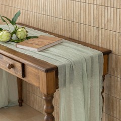 Keketoarrange Sage Green Table Runner 35″x120″(Pack of 1),
