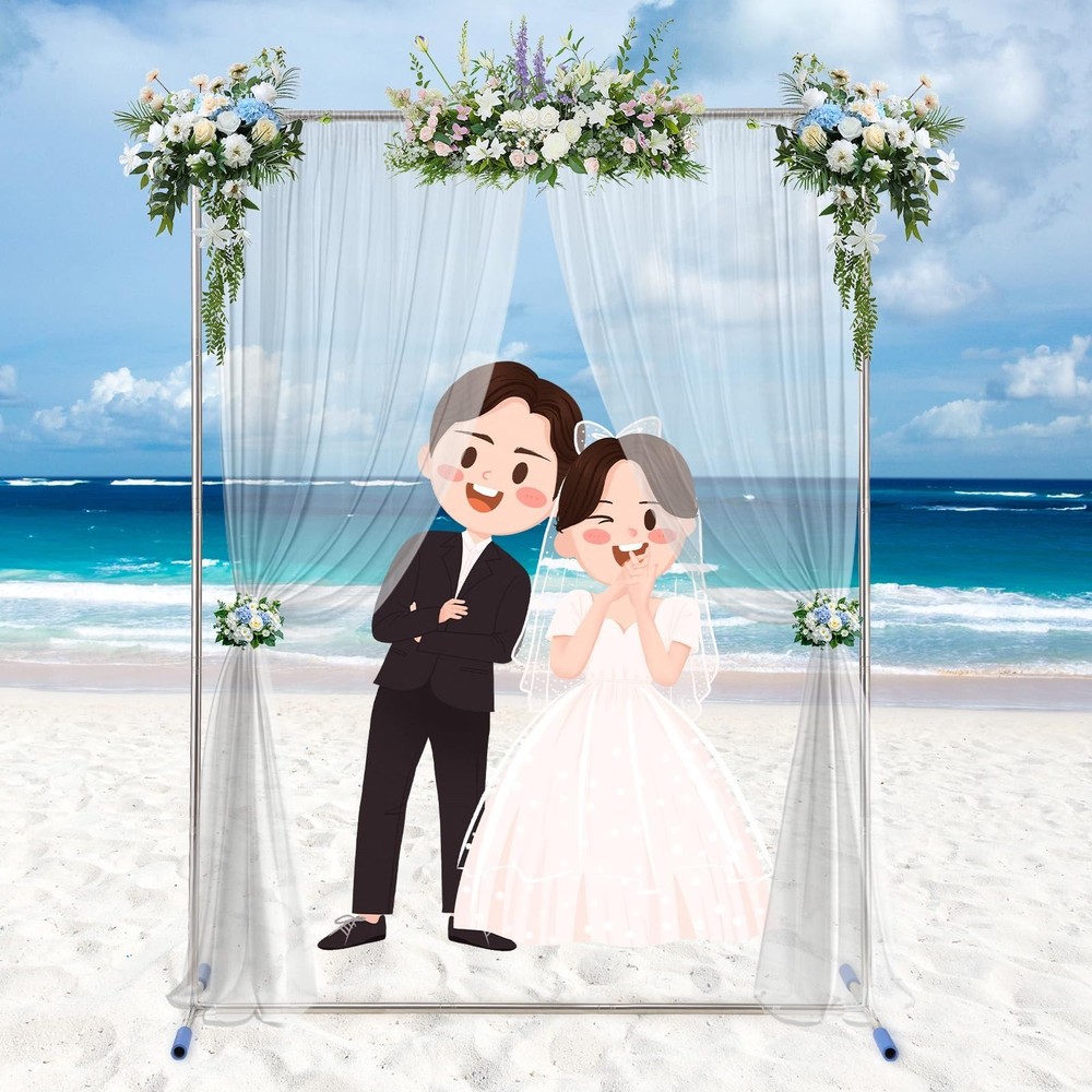 7*5FT Metal Backdrop Stand Kit, Heavy Duty Rustproof Wedding Arch for Indoor/…