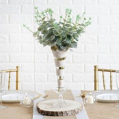 2 Bushes 19″ Frosted Green Eucalyptus Artificial Greenery Wedding Party Bouquets