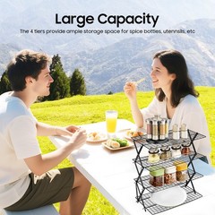 4-Tier Baking Cookie Cake Display Rack Cooling Shelf Gourmet Food Storage Holder