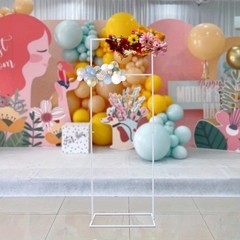 White Steel Wedding Flower Stand, 20.87*12.6*61.02 in Rectangular Flower Stand
