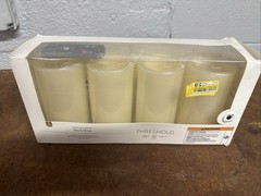 4pk 5″ x 3″ LED Flameless Black Wick Candle Cream – Threshold