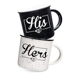 His and Hers Mugs Set Of 2 Coffee Mug 10 Ounce, Wedding Gifts, His & Hers Set