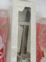 12″ Wedding Cake Knife w/2 Clear Glass 8.5″ Wine Glasses «Your Special Day»