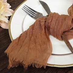 5 Taupe Cheesecloth Gauze Cotton Dinner Table 24″ x 19″ (Set of 5),