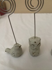 Set of 4 Solid Cast Iron Bird,owl Picture / Place Card Holders 2” x 1.25” x 5″
