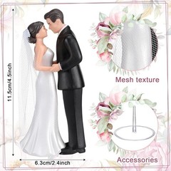 Adorno para pastel de boda Remerry de 4.5″, figura elegante y vintage de novios