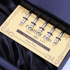 Featty Gifts Natural White Ostrich Plume Dip Quill Pen Set,Retro Crown Penhol…