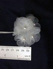 72 Flower.Bridal Organza Flowers White.6 Flower per Bunch X 12 / bag