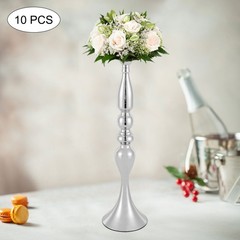 10 Pcs Silver Vases Wedding Tables Centerpieces Vases 19.7″ Height Flower Vases
