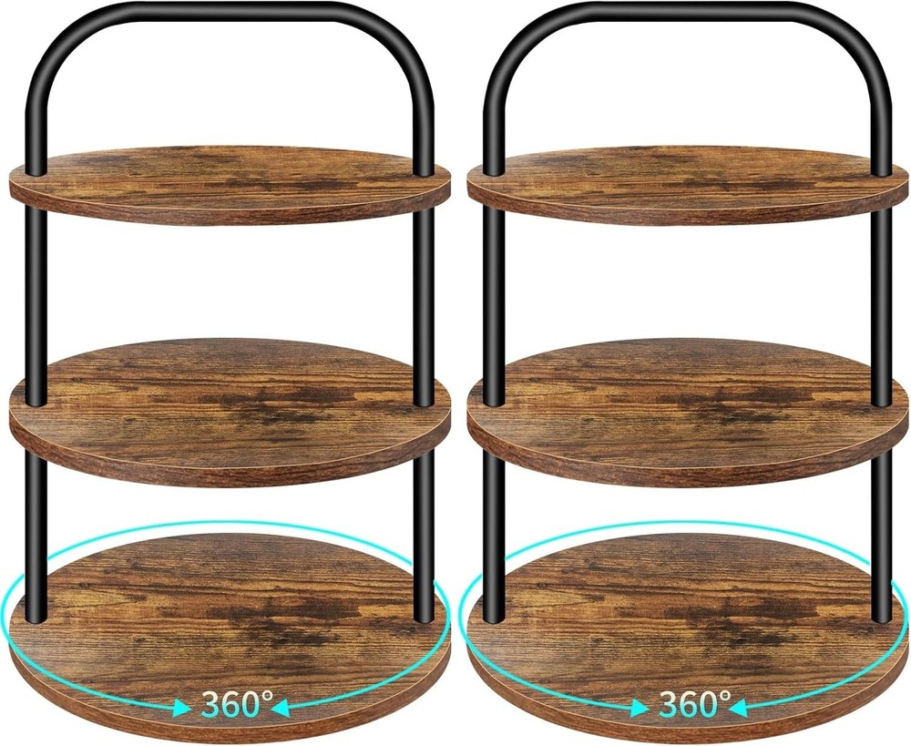Large Wooden Cupcake Stand Set – 360° Rotating and Durable for Parties
