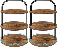 Large Wooden Cupcake Stand Set – 360° Rotating and Durable for Parties
