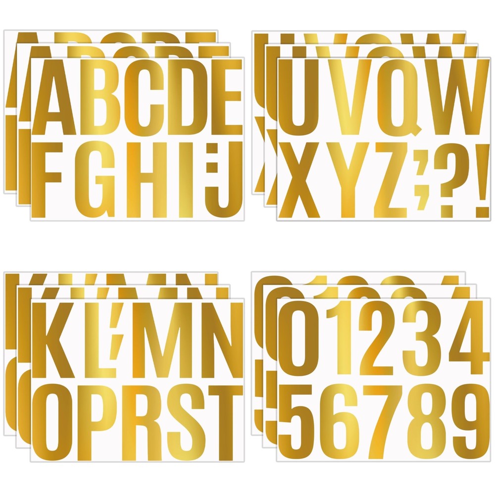 200 PCS Gold Letter Stickers 4 Inch Large Size, Metallic Alphabet Stickers, B…