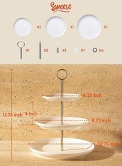 Elegant 3 Tier Cupcake Stand – White Porcelain Dessert Tray
