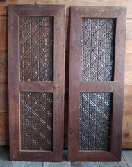 WEDDING Shutter-2 Handmade Reclaimed wood & Antique tin ceiling tile 42″ Barn