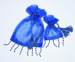 Jewelry Bags Organza Bags BLUE Gift Pouch Candy Wedding Favor Mix 5×7 3×4 48pcs