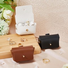SUPERFINDINGS Brown Dog Ring Bearer Pillow Box, Leather 4.35x7x4.4cm,