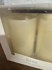 4pk 5″ x 3″ LED Flameless Black Wick Candle Cream – Threshold
