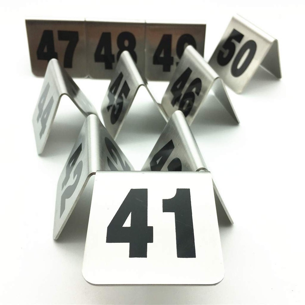 10 PCS Metal Tent Style Stackable Table Numbers Place Cards Black 4150 Event