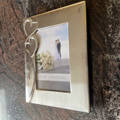 Picture Frame 4×6 with Hearts – Thoughtful Gift Idea for Weddings, 4X6 Silver