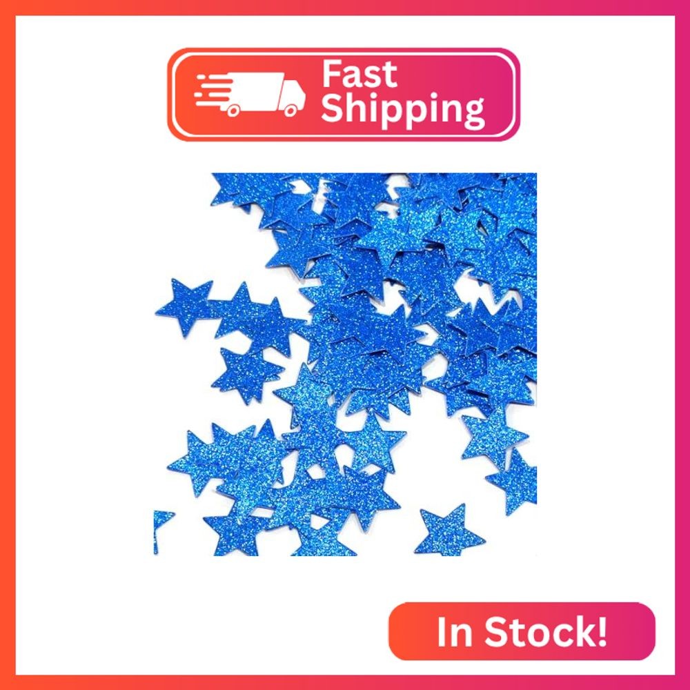 1.2 inch Blue Glitter Star Confetti,Blue Confetti For Table Decor,200PCS