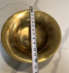 Brass Finish Metal Bowl Compote Base Candle Holder Center Piece Table Decor 12″