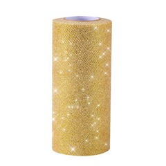 Glitter Tulle Roll Sparkling Tulle Ribbon Fabric Spool for Wedding Gold