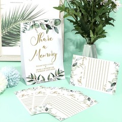 Zonon 51 Pcs Share a Memory Cards and Greenery Seating 4×6 inches, Gold Font