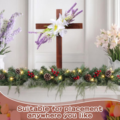 1 Pcs 1 Pcs 11.8 Inch Wooden Cross Table Decoration Church Wedding Standing Pine