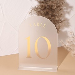 Frosted Arch Wedding Table Numbers Stands 130 Gold Foil 5×7 Acrylic 30 PCS