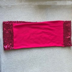 hot pink glitter sequin chair bands spandex sashes tie bow ribbon wedding decor