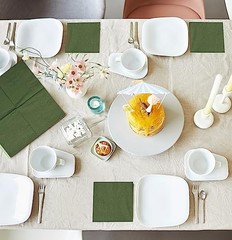 50 Pieces 2-ply Disposable Cocktail Napkins Beverage Napkins Green Napkin
