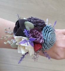 Lavender Blue Bridal Bouquet Burgundy Sola Wood Flower Bridesmaid Wildflowers