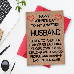 Ziwenhu Romantic Fathers Day Gift for Husband Fiance, Funny Fathers Day Card …