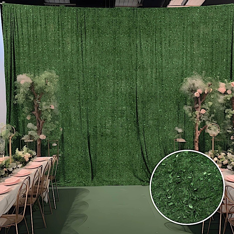 8ft x 8ft GREEN Polyester Backdrop CURTAIN Drape Panel Shaggy Fringe Party Event