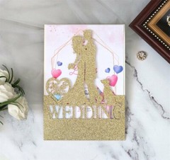 50/100PCS Wedding Invitations Card Laser HollowCut Glitter Carve Romantic Lovers