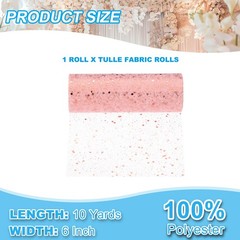 Tulle Fabric Rolls 6″ by 10 Yards Fabric Spool Tulle for DIY, Rose Gold
