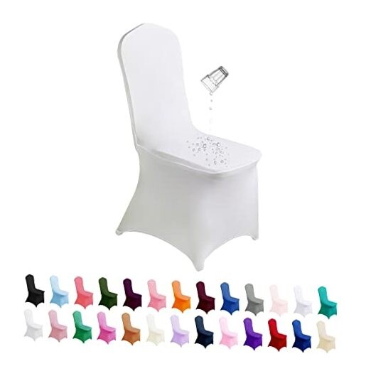 Waterproof Spandex Chair CoverPCS, Stretch Dining Chair Covers, 25 White