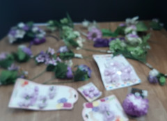 Lavender purple wedding flowers for decorations Bells Tablecovers Streamers Misc
