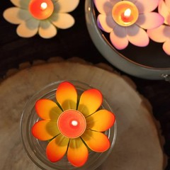 10 Lotus Flower 5″ Assorted Colorful Tealight Floating Candles Party Decorations
