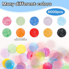 6000Pcs 0.59Inch round Confetti Paper Colourful Multicolor Dots Circles Table Co