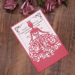 25/50/100pcs Personalized Laser Cut Printing Wedding Invitation Cards Cover Sets