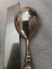 Cake Server Set & Ice Cream Scoop w/ Glass Bead Handles Vintage ~ India
