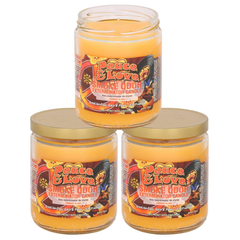 Smoke Odor Exterminator 13Oz Jar Candles 3 Set Of Three Candles.