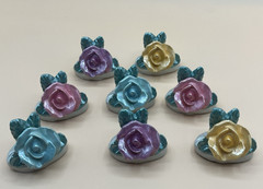 Floral Place Card Holders Pastel Rose Ceramic Table Decor Set of 8