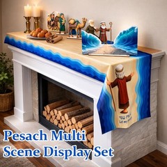 Passover Decorations Set – 9PCS Double-Sided Wooden 94.0 x 14.5 inches, Bule