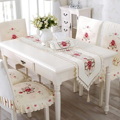 LeLehome 15 Inch X 58 Flowers Table Runner 15″ X 58″, White Leaves