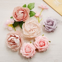 PINK CORAL Foam Roses Peonies Silk Florals Artificial Flowers Box Party Supplies
